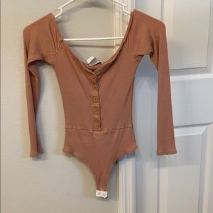 Fashionnova mauve button up bodysuit